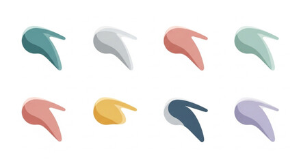 Obraz premium Abstract swoosh shape icon set vector pack