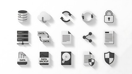 Data and Security Icons - A Comprehensive Collection for Digital Protection.