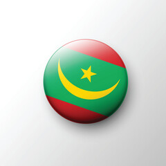 Glossy round Mauritania flag emblem