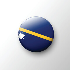 Glossy circular Nauru flag emblem