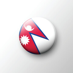 Glossy circular Nepal flag symbol