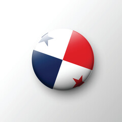 Glossy circular Panama flag badge