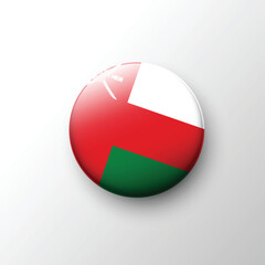 Glossy round Oman flag symbol