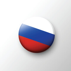 Glossy Russia flag circular icon