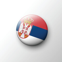 Glossy Serbia flag round emblem