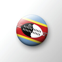 Glossy round icon of Eswatini national flag