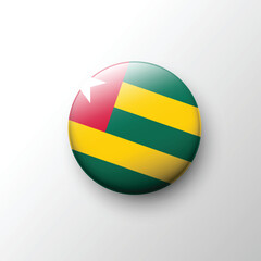 Glossy round icon of Togo national flag