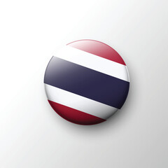 Glossy round icon of Thailand national flag