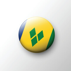 Glossy round icon of Saint Vincent and the Grenadines flag