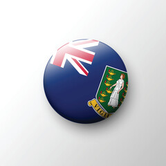 Glossy round icon of British Virgin Islands national flag