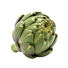 Obraz premium Organic Green Artichoke Bud Isolated on Transparent Background 