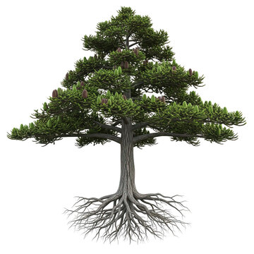 Cedrus libani young cedar of Lebanon with exposed roots