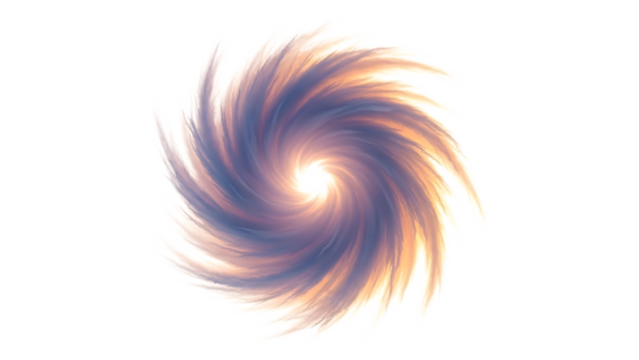 Abstract spiral shape isolated on transparent background, vortex