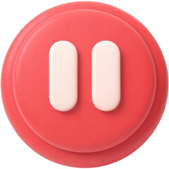 Obraz premium 3d red pause button icon for media player application interface