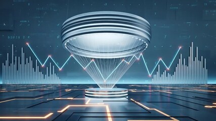 Abstract futuristic visualization of data processing and business analysis concepts - Powered by Adobe