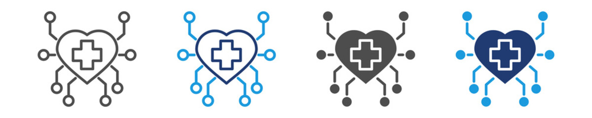 digital health  icon set multiple style