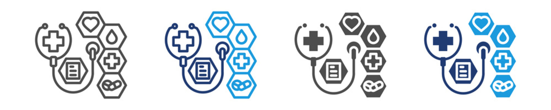 health technology assessment  icon set multiple style