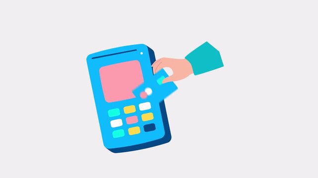 POS Terminal Animation &ndash; Payment and Transaction Motion Graphic | 4K Loopable Alpha Channel