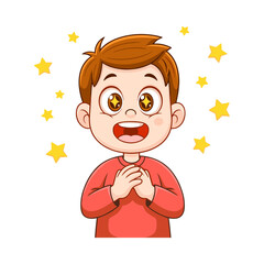 a picture of a child who is surprised because he has received an interesting surprise