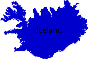 Iceland Map Flag Design Vector – Country Outline with National Flag Colors