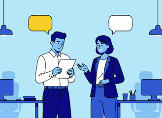 Professional colleagues collaborating and communicating at work