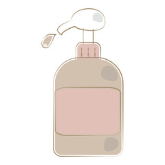 Obraz premium Pump bottle with gargling medicine illustration