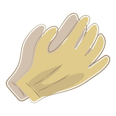 Pair of protective soft gloves illustration