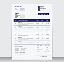 invoice bill template payment slip paper quotation receipt voucher