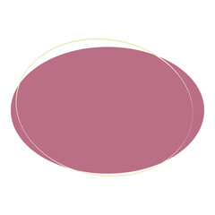 Dusty Pink Oval Frame with Elegant Line Illustration