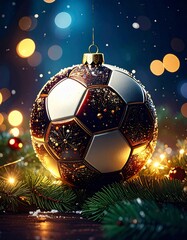Christmas soccer ball as decoration
