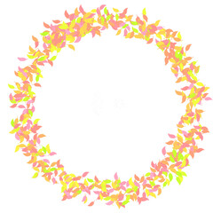 Autumn Leaf Text Ring Frame-Warm fall Decorative Circle.