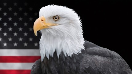 Obraz premium Bald eagle representing USA patriotism and freedom