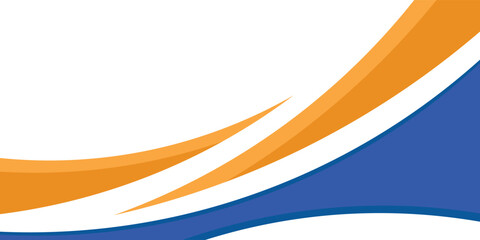Blue and orange business wave banner background. eps10