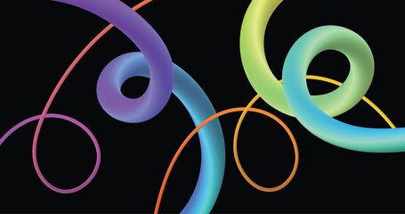 Trendy abstract tubes with vibrant gradient colors create a modern backdrop for innovative tech and playful designs that evoke joy and imagination