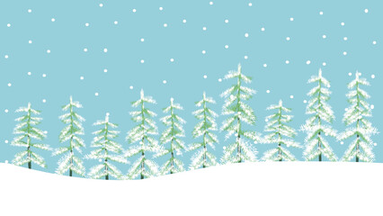 Winter Christmas Snow Pine Tree Landscape Background Illustration Background Vector