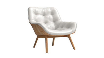 Vintage wooden armchair on a white background, a comfortable antique furniture object for luxurious home decor