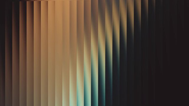 Abstract vertical stripe pattern with a gradient transition from cool teal to warm bronze and dark shadows, creating a modern digital background