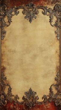 Video Aged paper with intricate border, perfect for historical or artistic concepts