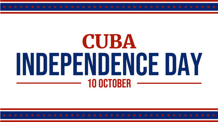 Cuba Independence Day banner in minimal modern style on white background, suitable for social media, promotions, and announcements