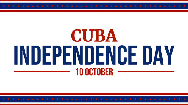 Cuba Independence Day banner in minimal modern style on white background, suitable for social media, promotions, and announcements