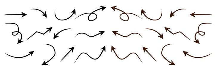 Hand Drawn Arrows Collection Various Styles and Directions for Infographics and Designs Ideas