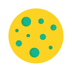 Fototapeta premium Simple yellow moon with craters icon