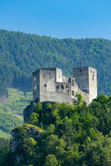 Fototapeta premium Strecno Castle ruins in Zilinsky kraj, Slovakia