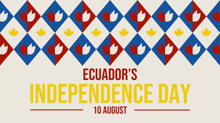 Modern Ecuador Independence Day banner design on white background, ideal for cultural pride and national observance