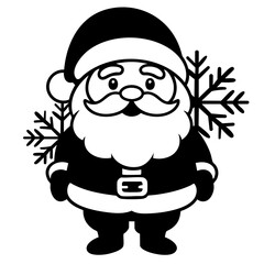 Santa Claus And Snowflakes