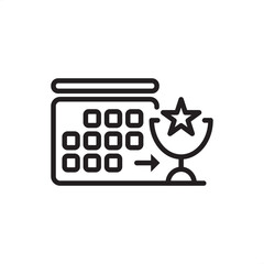 Success planning icon symbolizing strategic goals, scheduled timelines, and achievement targets, representing corporate management, business objective setting, project execution, and development.