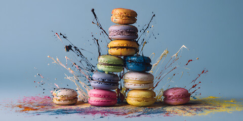 Elevated Culinary Masterpiece: Minimalist Macaron Tower Captures Captivating Conceptual Artistry