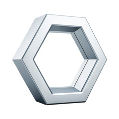 Illusionary hexagonal ring on black background