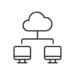 Cloud computing network diagram illustrating data storage and connection concept