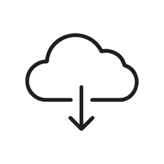 Cloud download icon vector illustration representing file transfer and storage